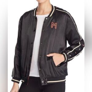 Scotch & Soda Black Varsity Jacket with Star Accents